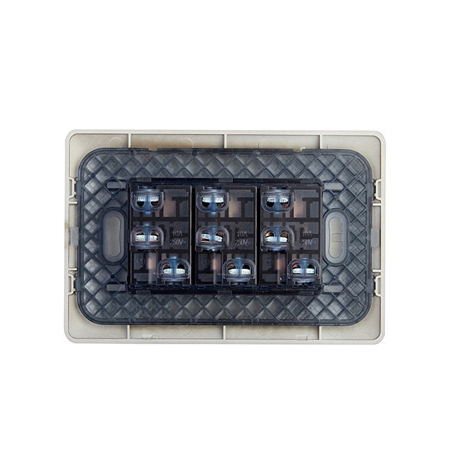 Enchufe de Pared Triple 10A 250V (Café) 3