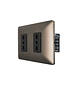 Enchufe de Pared Doble Bipaso 10/16A 250V (Café) - Miniatura 1