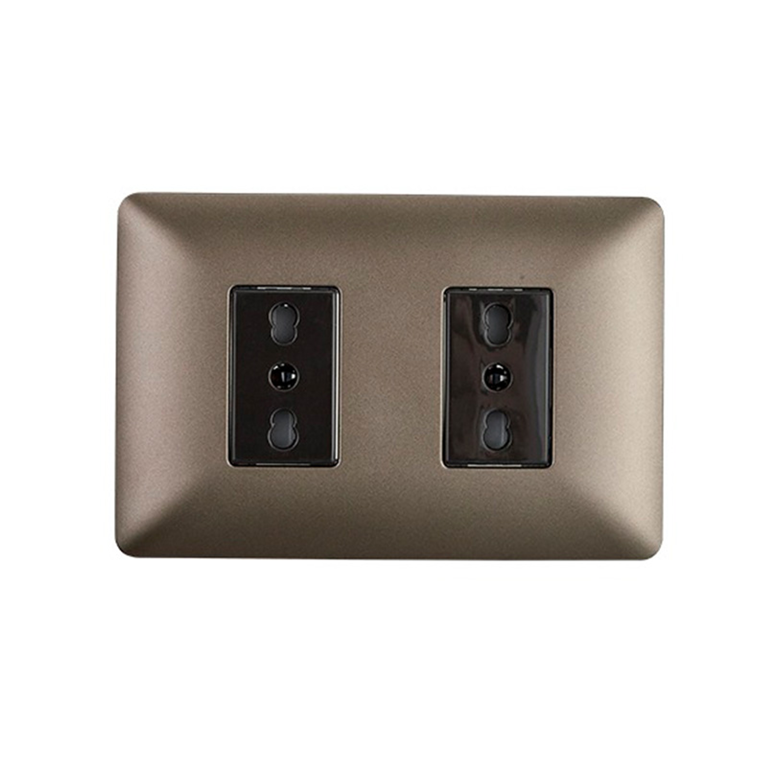 Enchufe de Pared Doble Bipaso 10/16A 250V (Café) 2