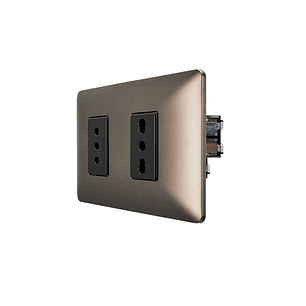 Enchufe de Pared Simple 10A + Enchufe de Pared Simple Bipaso 10/16A 250V (Café)