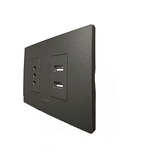 Enchufe de Pared Simple 10A(1 Ud Tz1104) 250V + Toma Usb Type A (Grafito)