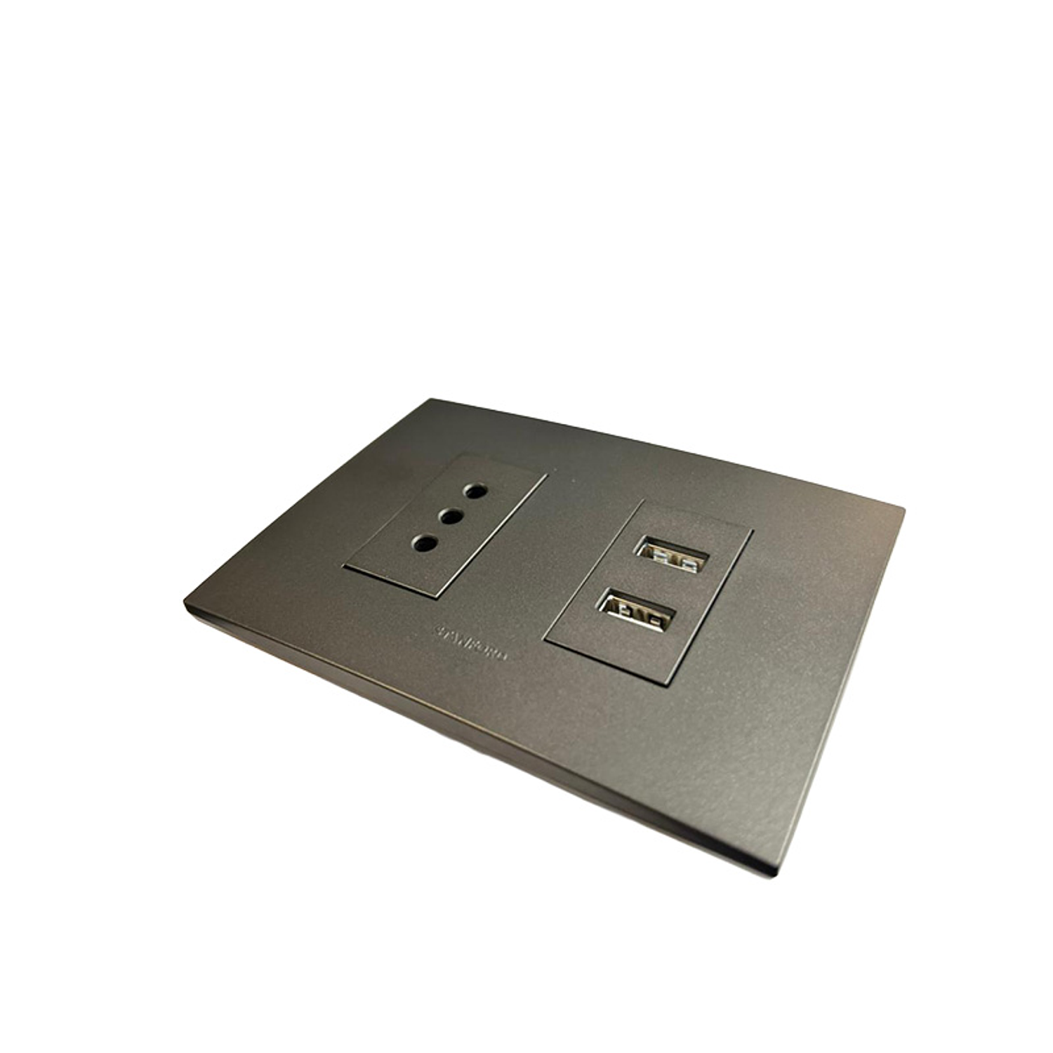 Enchufe de Pared Simple 10A(1 Ud Tz1104) 250V + Toma Usb Type A (Grafito) 2
