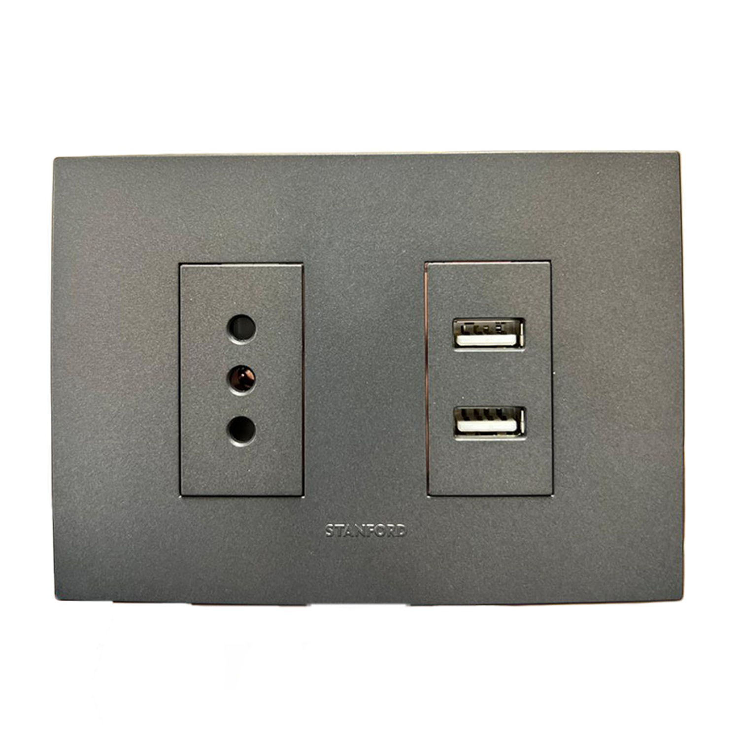 Enchufe de Pared Simple 10A(1 Ud Tz1104) 250V + Toma Usb Type A (Grafito) 3