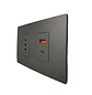 Enchufe de Pared Simple + Toma Usb Type A Y C (Grafito - Miniatura 1