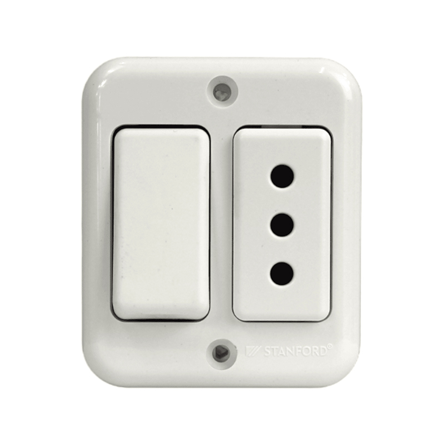 Interruptor Eléctrico Casquete Simple (9/12) + Enchufe de Pared Simple 10A 250V 1