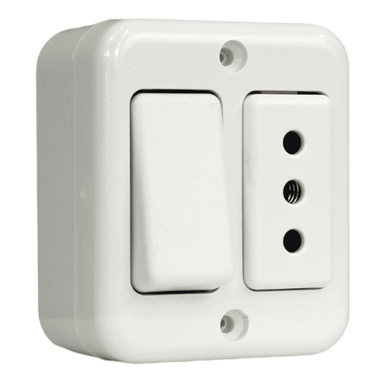 Interruptor Eléctrico Casquete Simple (9/12) + Enchufe de Pared Simple 10A 250V 3