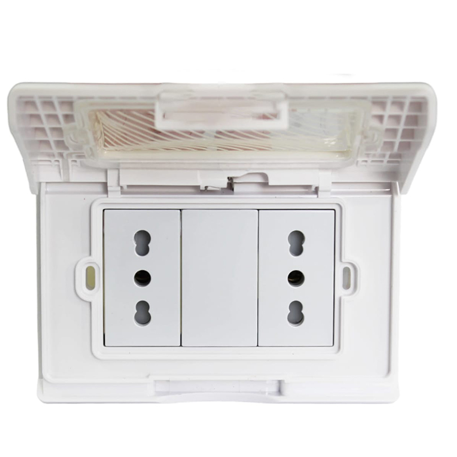 Hydrobox Embutido Con Enchufe de Pared Doble 10/16A 2