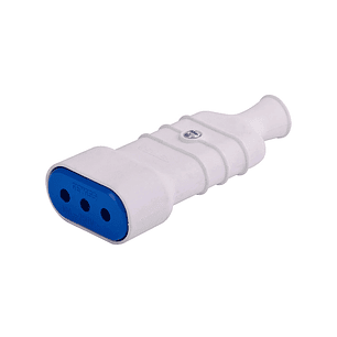 Enchufe de Pared Volante Pesado Hembra 16A 250V Blanco