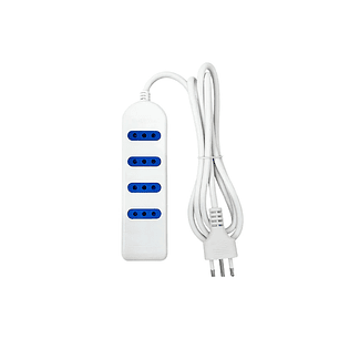 Alargador De 4 Tomas SIN Interruptor Eléctrico 3M Blanco