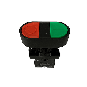 Pulsador Doble 22Mm., Verde/Rojo, 1No+1Nc