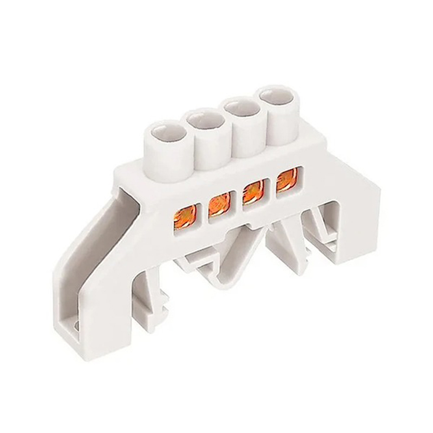 Barra Aisladora De Coneccion Blanca 4 Polos, P/Riel Din 35Mm