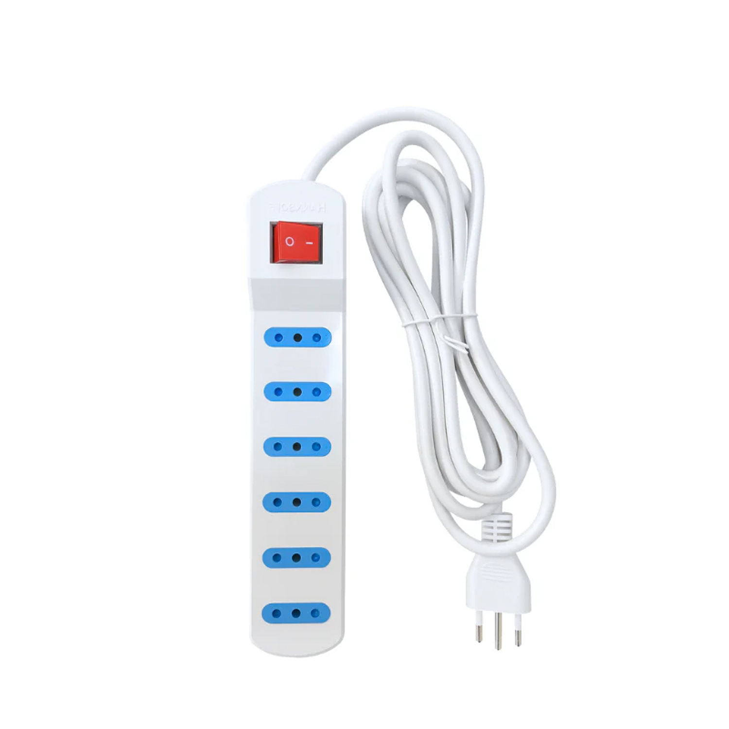 Alargador De 6 Tomas con Interruptor Eléctrico 5M Blanco