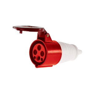 Enchufe de Pared Industrial Hembra Volante Ip44, 16A, 380V, 3P+T