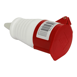 Enchufe de Pared Industrial Hembra Volante Ip44, 16A, 380V, 3P+N+T