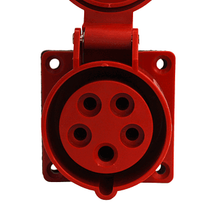 Enchufe de Pared Industrial Hembra Embutida Ip44, 16A, 380V, 3P+N+T