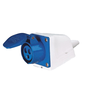 Enchufe de Pared Industrial Hembra Sobrepuesta Ip44, 32A, 220V, 2P+T
