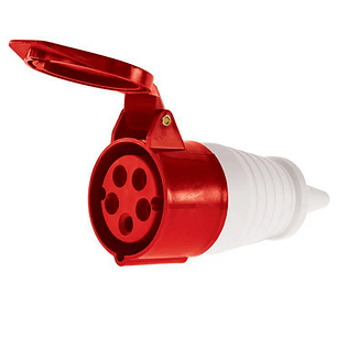 Enchufe de Pared Industrial Hembra Volante Ip44, 32A, 380V, 3P+N+T