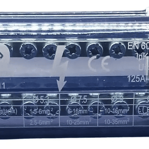 Barra Repartidora Bipolar 11polos 125 Amp DEX