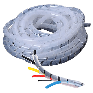 Funda Espiral 10mm X 10metros Plastica Organizador De Cables Blanco