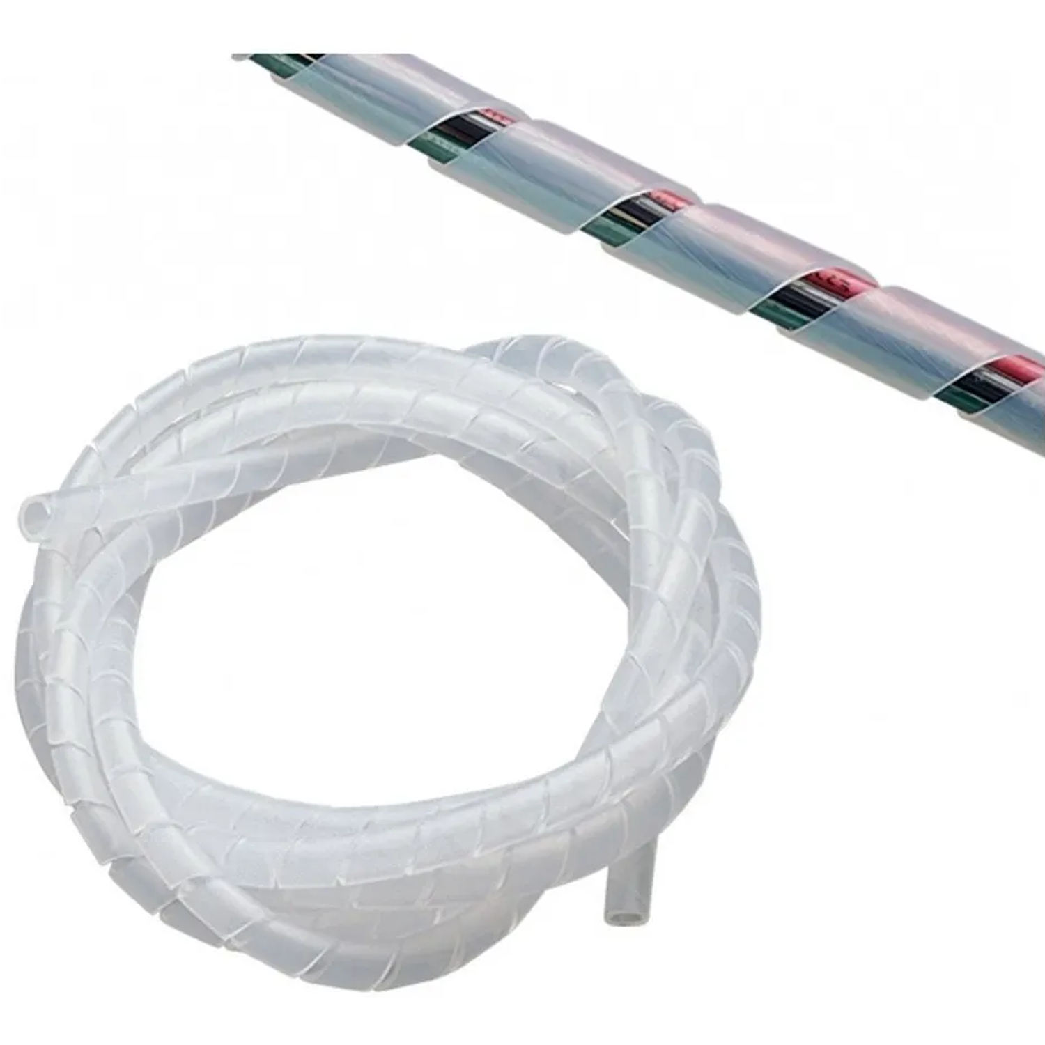 Funda Espiral 10mm X 10metros Plastica Organizador De Cables Blanco 3