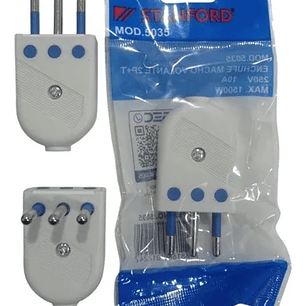 Tomacorriente Enchufe Macho Volante Convertible 2p+t 10a 250v Sec