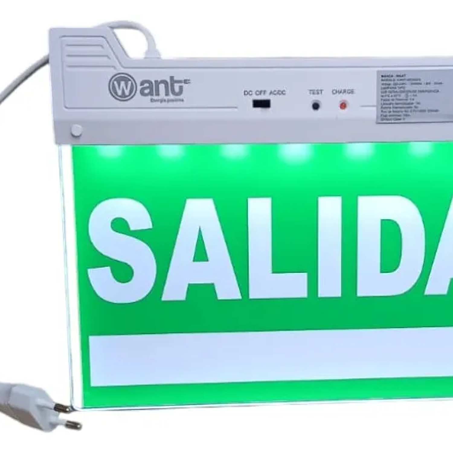 Letrero Led Salida De Emergencia Con Batería Recargable Sec 1