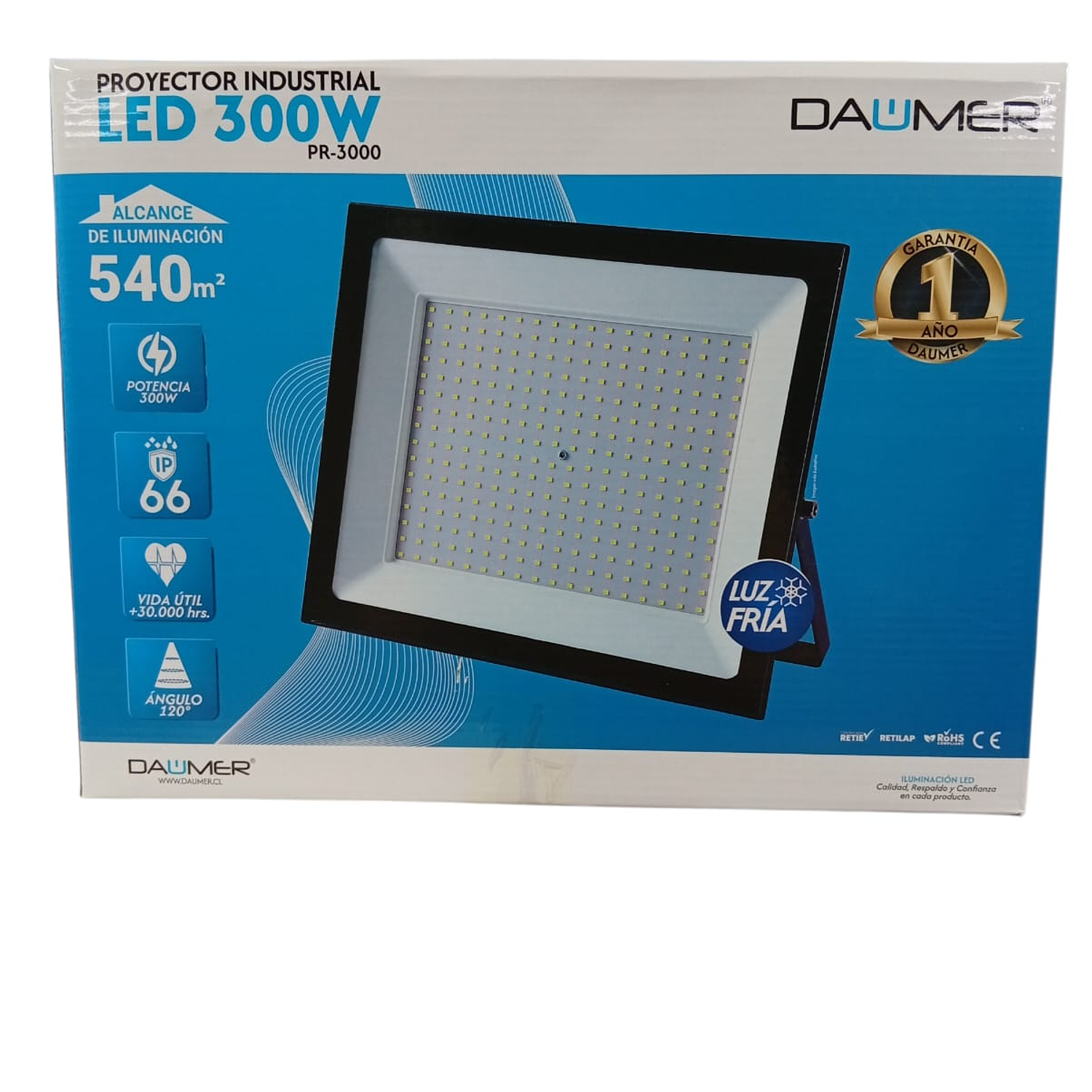 Foco Proyector De Área Led 300w Exterior Ip66 S.e.c Daumer 7
