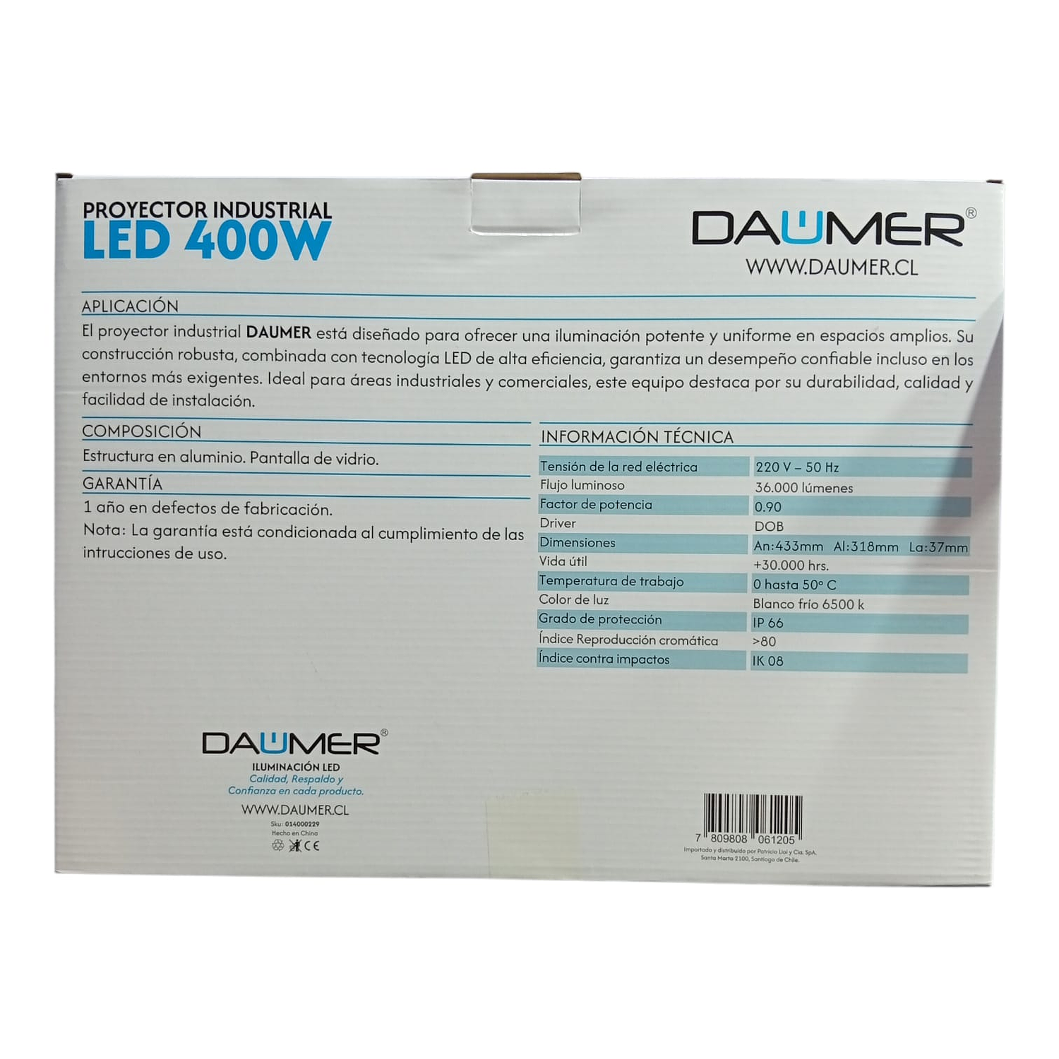 Foco Proyector De Área Led 400w Exterior Ip66 S.e.c Daumer 7