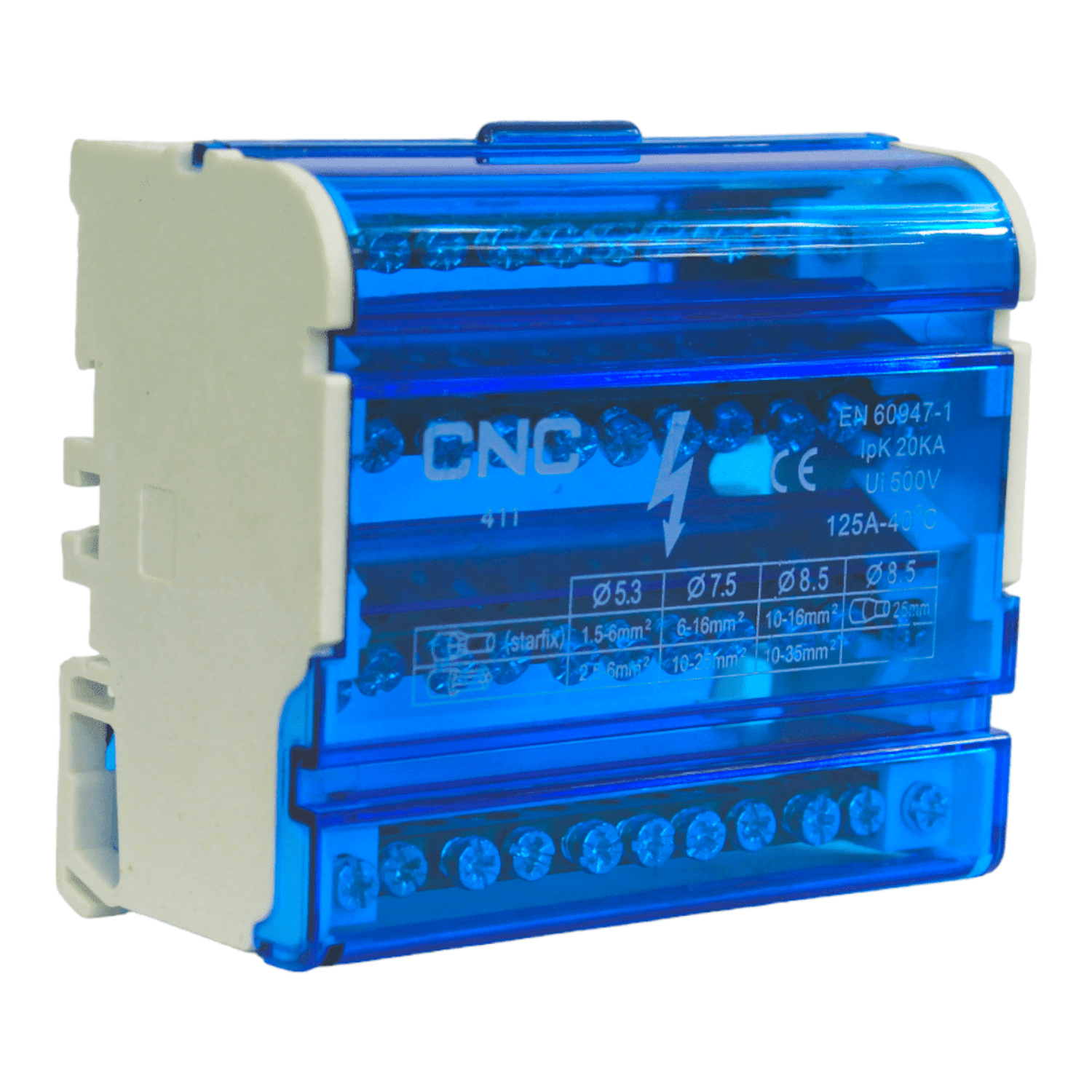 Barra Repartidora Tetrapolar 4x11 Polos 125 Amp Dex 1