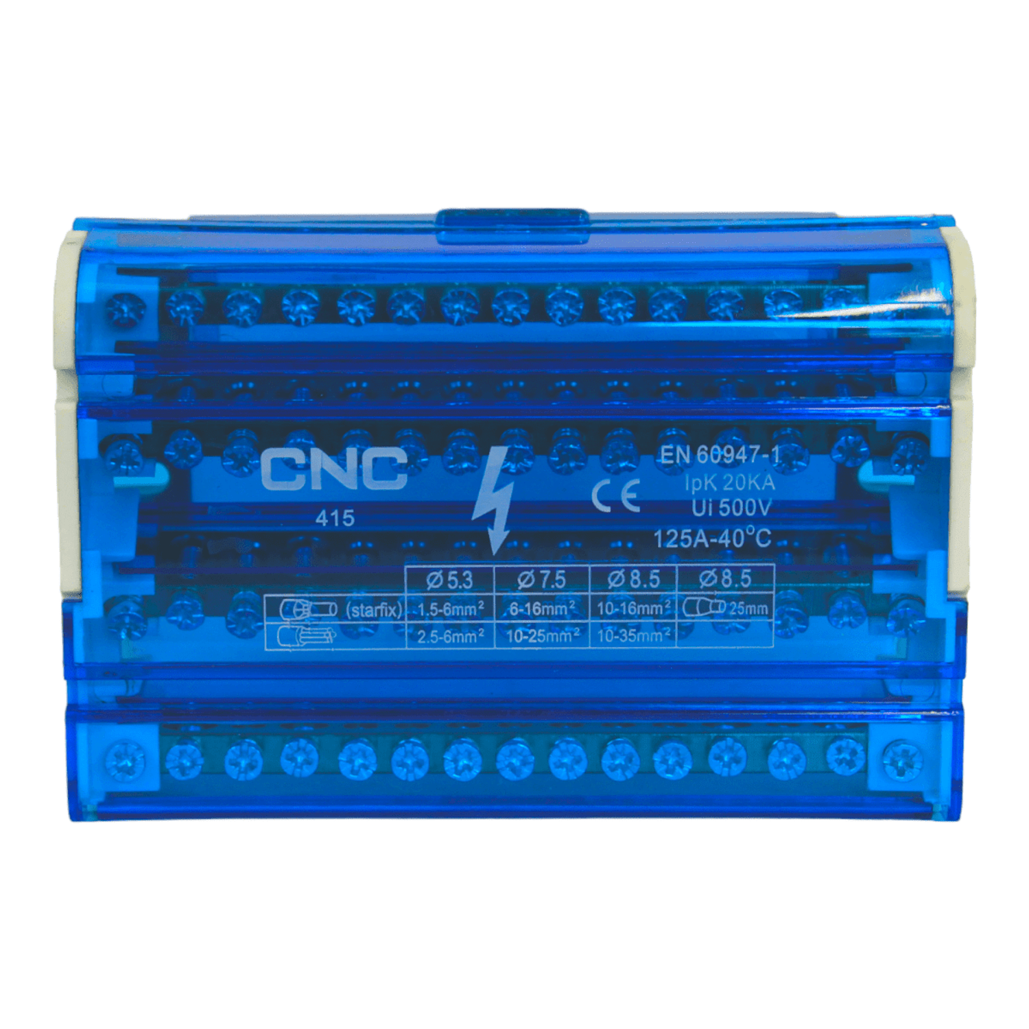 Barra Repartidora Tetrapolar 4x15 Polos 125 Amp Dex 7