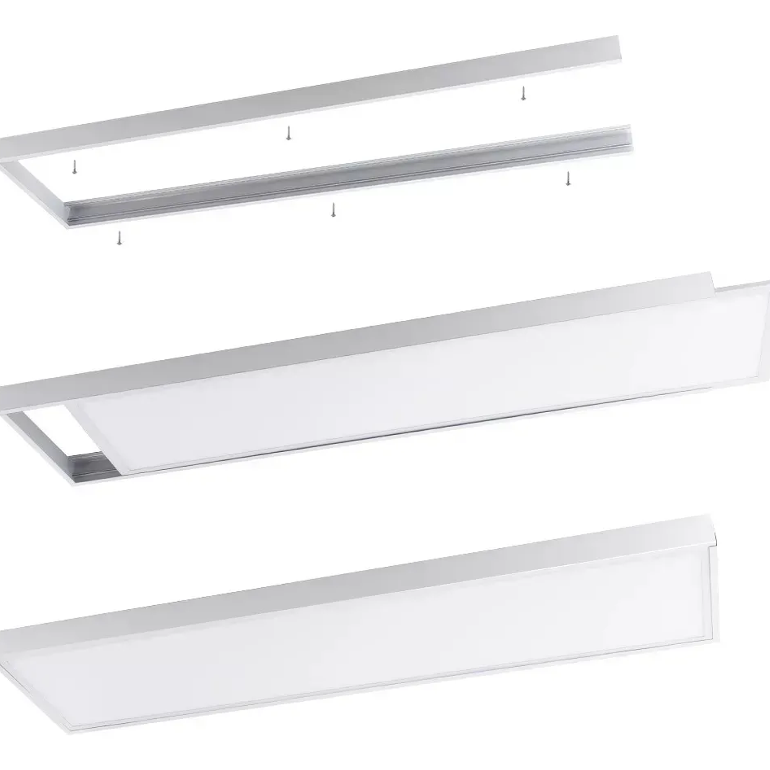Marco Para Sobreponer Panel Plafón Led 120x30 X6,5 Blanco 5