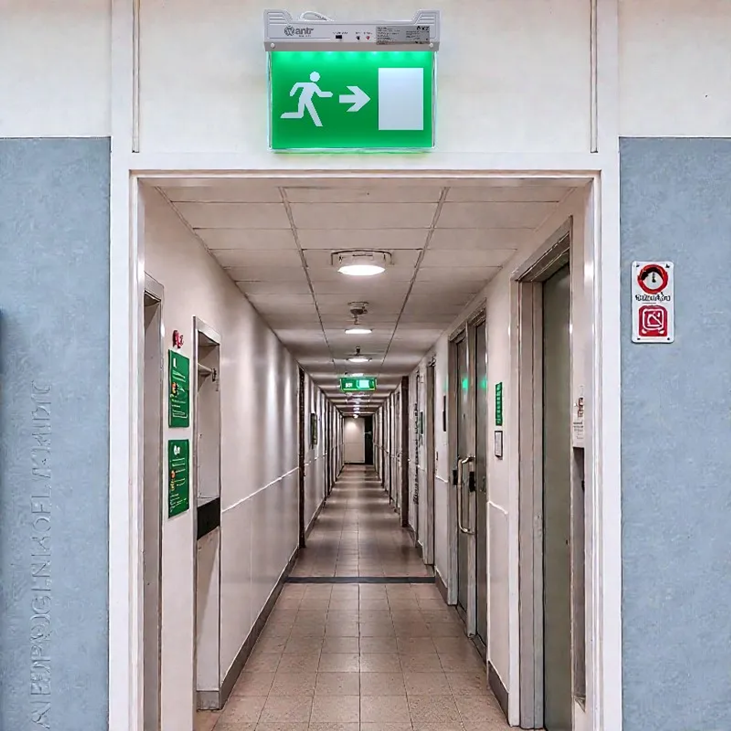 Señalética Salida Led Direccional Vía De Escape Blanco-verde 2