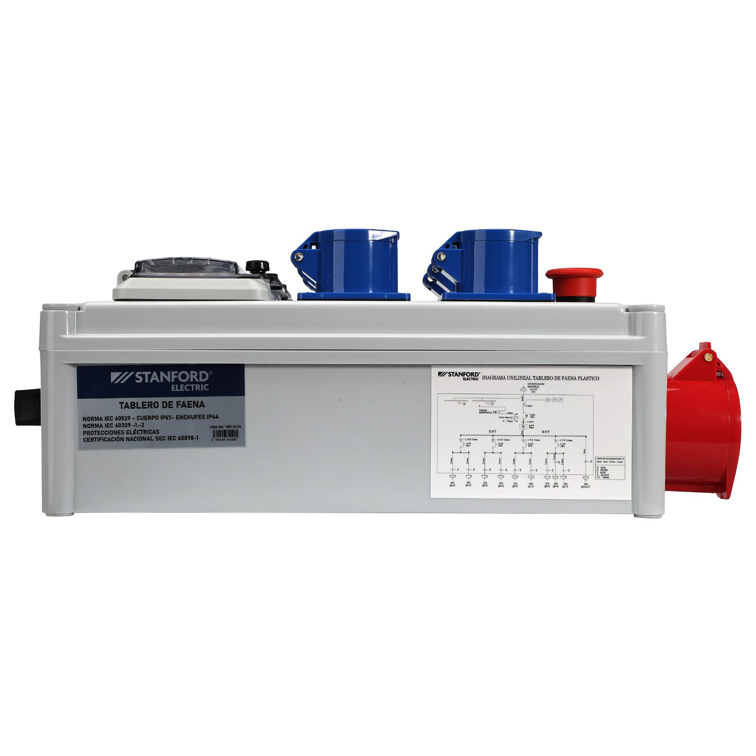 Tablero De Faena Portátil Parada De Emergencia Ip66 Stanford 5