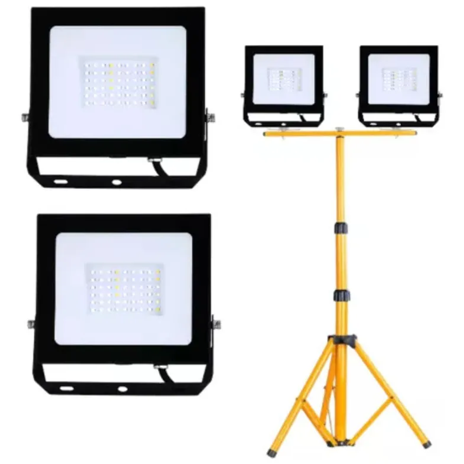 Pack 2 Foco Led 50w Sec 4500lm Y Soporte Atril Trípode 150cm 2