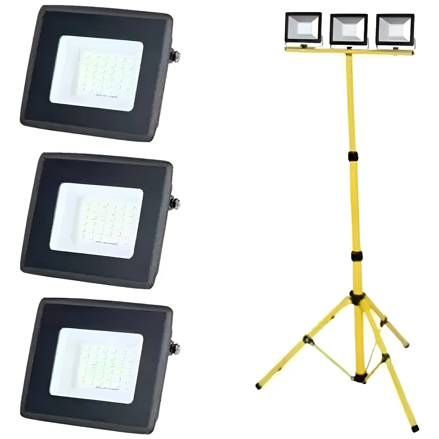Pack 3 Foco Led 30w Sec Y Soporte Atril Trípode 150cm 2
