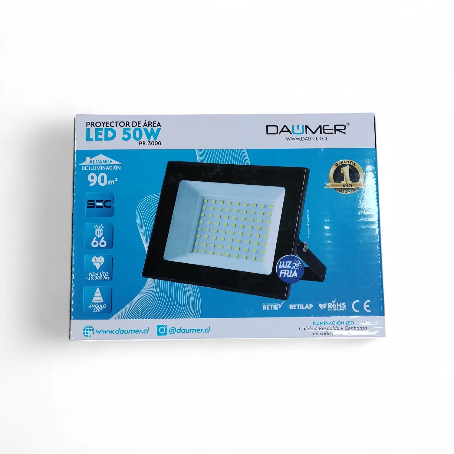 Foco Proyector Led Slim (fría) 50 Watts Daumer Cert Sec 4