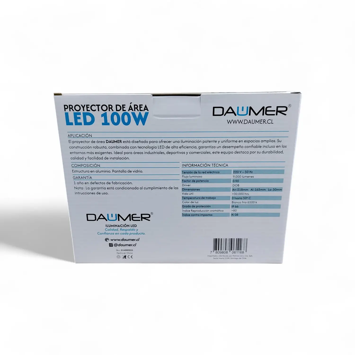 Foco Proyector Led 100 Watt Exterior Frío Certificado Sec Daumer 6