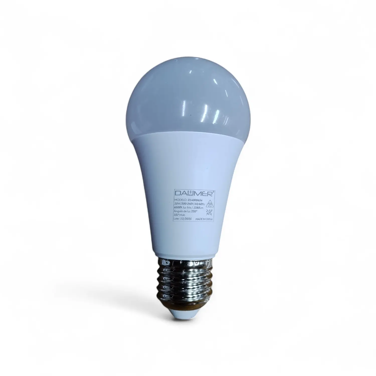 Ampolleta Led A65 Clásica 15w 6500k E27 Cert Sec Daumer 6