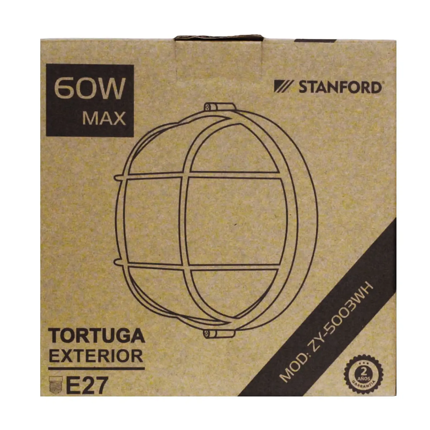 Foco Tortuga Exterior Redonda Con Rejilla E27 60w Ip54 5