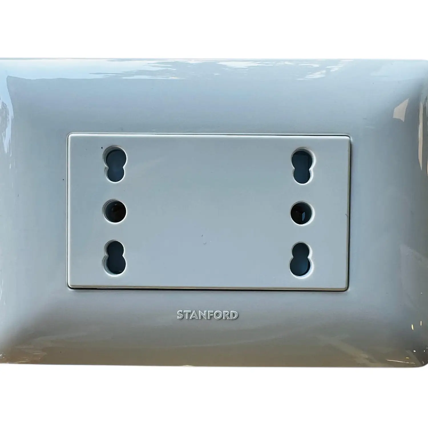 Tomacorriente Enchufe Doble Blanco Punteado 10/16a 220v Sec 1