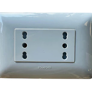 Tomacorriente Enchufe Doble Blanco Punteado 10/16a 220v Sec