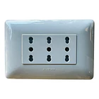 Tomacorriente Enchufe Triple Blanco Punteado 10/16a 220v Sec