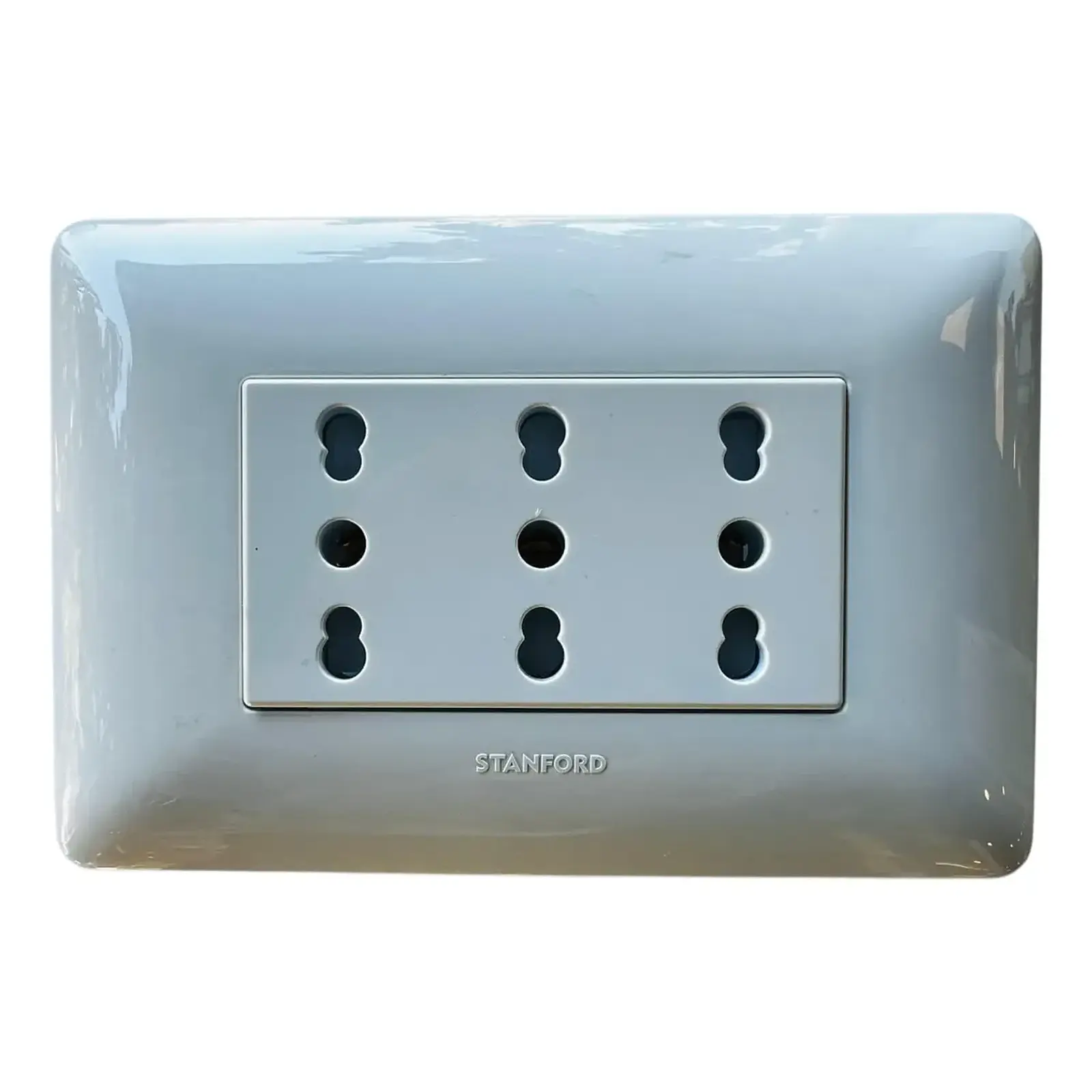 Tomacorriente Enchufe Triple Blanco Punteado 10/16a 220v Sec