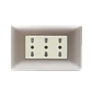 Tomacorriente Enchufe Triple Champagne Puenteado 10/16a Sec - Miniatura 1