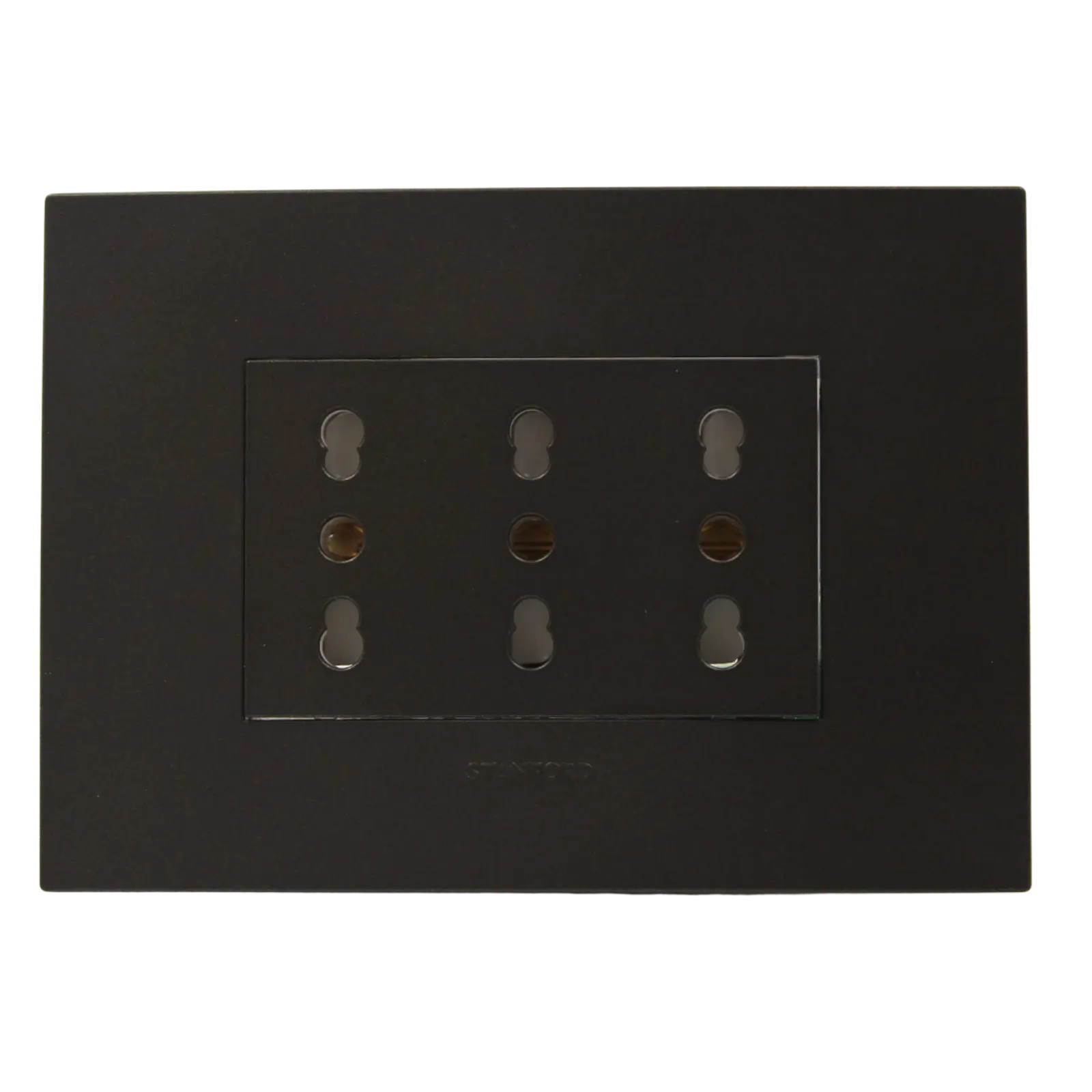 Tomacorriente Enchufe Triple Negro Puenteado 10/16a 220v