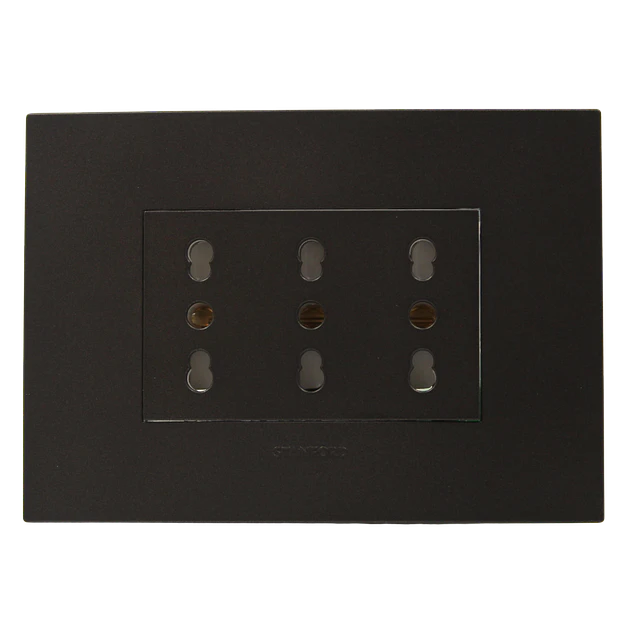 Tomacorriente Enchufe Triple Negro Puenteado 10/16a 220v