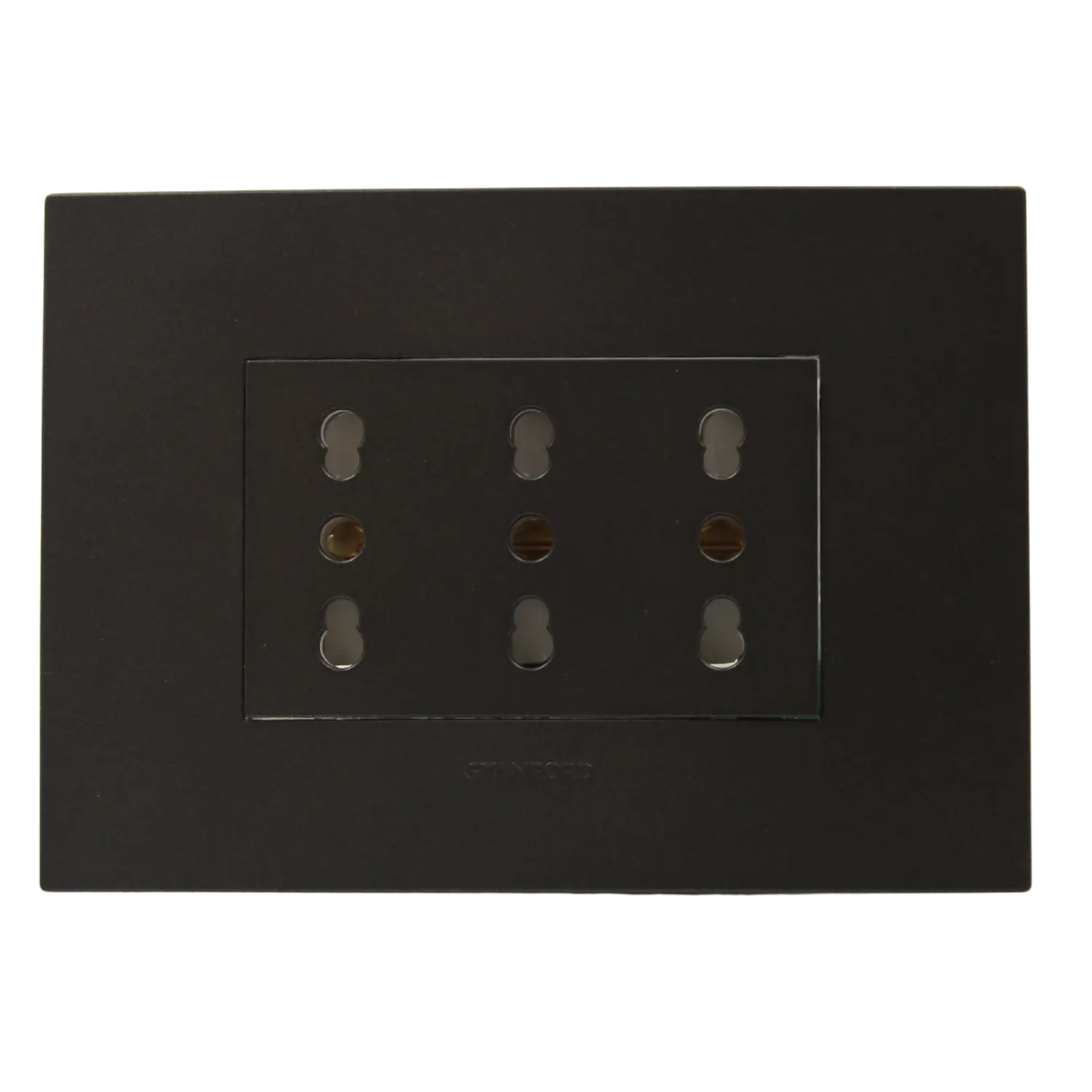 Tomacorriente Enchufe Triple Negro Puenteado 10/16a 220v 1