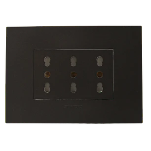 Tomacorriente Enchufe Triple Negro Puenteado 10/16a 220v