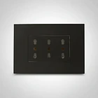 Tomacorriente Enchufe Triple Negro Puenteado 10/16a 220v