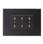Tomacorriente Enchufe Triple Negro Grafito Puenteado 10/16a Sec - Miniatura 1